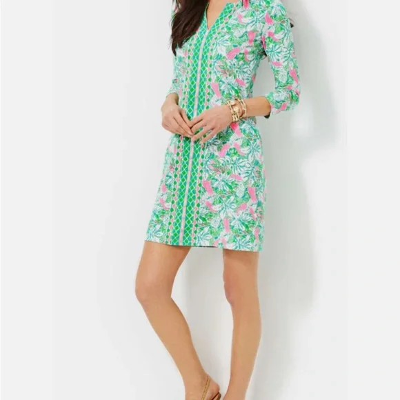 Lilly Pulitzer ChillyLillyNADINE DRESS Notch Neck UPF50+ Size XXL